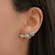 Brinco Earcuff Três Coraçãoes