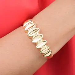 Pulseira Bracelete Conchas Banhado a Ouro 18K