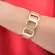 Pulseira Bracelete Geométrica Retangular Banhada a Ouro 18K