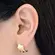 Brinco Earcuff Seis Fileiras Verticais Banhado a Ouro 18K