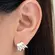 Brinco Earcuff Seis Fileiras Verticais Banhado a Ouro 18K