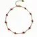 Colar Choker com Cristal Vermelho Intercalados Banhado a Ouro 18k