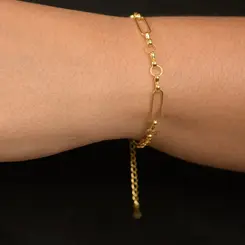 Pulseira Elos Modernos Banhado a Ouro 18 k