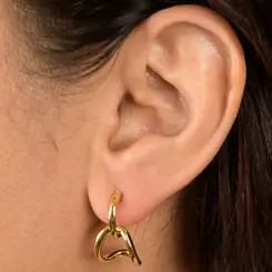 Brinco Argola Orgânica Banhado a Ouro 18k