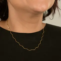 Colar Choker Zig Zag Elegance Banhado a Ouro 18k