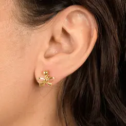 Brinco Laço Clássico Banhado a Ouro 18 k