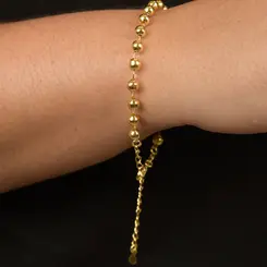 Pulseira Corrente de Esferas Banhado a Ouro 18 k