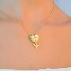 Colar Coração Pingente Divino