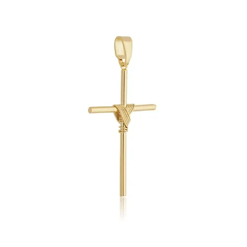 Pingente Crucifixo M Aramado Banhado a Ouro 18 k