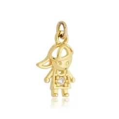 Pingente Criança Detalhe Pontos Zircônias