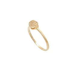 Anel Aro Fino com Coração Cravejado em Micro Zircônias Banhado a Ouro 18k