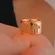 Anel Oração Pai Nosso Banhado a Ouro 18 k