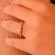 Anel Solitário Detalhado Banhado a Ouro 18k