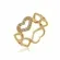 Anel Corações Invertidos Cravejados com Zircônias  Banhado a Ouro 18k