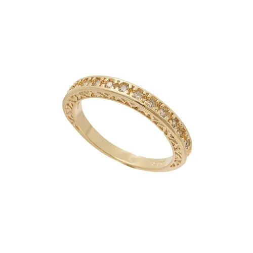 Anel Aparador Detalhes Laterais Banhado a Ouro 18 k
