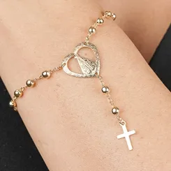 Pulseira Terço Bolinhas Delicadas