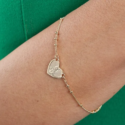 Pulseira Escapulário Plaquinha Coração