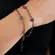 Pulseira Corrente Dupla com Olho Grego Colorido Banhada a Ouro 18k