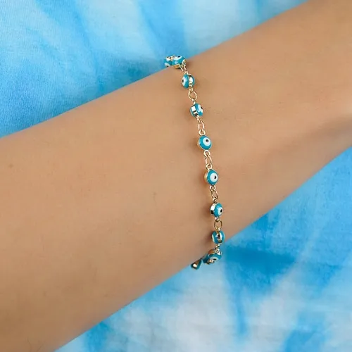 Pulseira Olho Grego Azul Claro