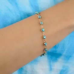 Pulseira Olho Grego Azul Claro