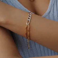Pulseira Duas Correntes Duas Cores