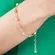 Pulseira Bolinha Fosca Vazada  Banhada a Ouro 18k