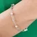 Pulseira Bolinha Fosca Vazada  Banhada a Ouro 18k