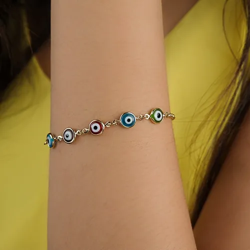 Pulseira Cinco Olhos Gregos Coloridos