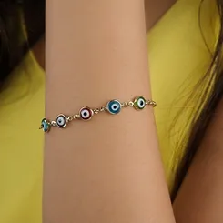 Pulseira Cinco Olhos Gregos Coloridos