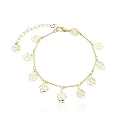 Pulseira Filetes Rosinhas Vazadas