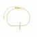 Pulseira Crucifixo Liso Horizontal Banhada a Ouro 18 k