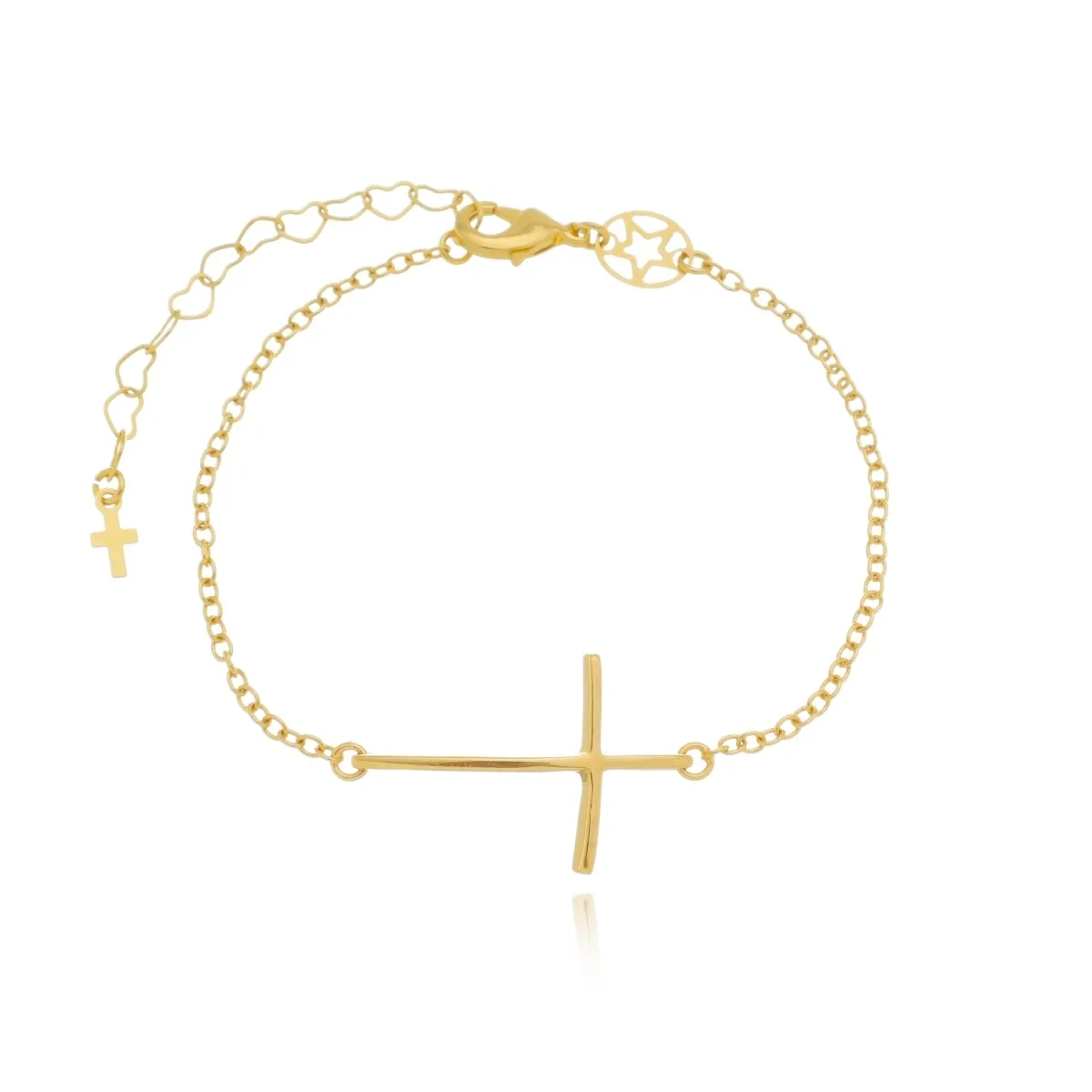 アクセサリー Engreve The Cross IX 511-9G wristband Pulseira com crucifixo liso - Pulseira Crucifixo Liso Horizontal