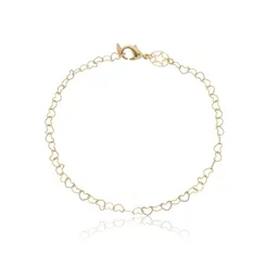 Pulseira Corrente Fininha Corações