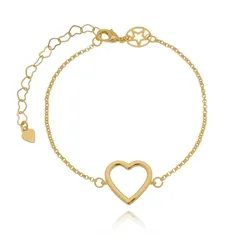 Pulseira Coração Liso Vazado
