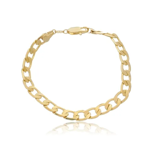 Pulseira Masculina Groumet 6 mm Banhado a Ouro 18k