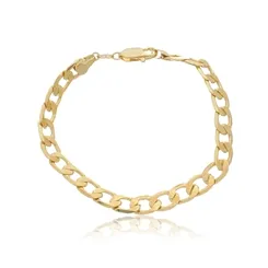 Pulseira Masculina Groumet 6 mm Banhado a Ouro 18k