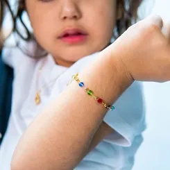 Pulseira Infantil Cristais Coloridos