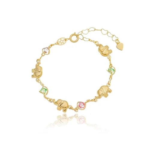 Pulseira Infantil Elefantinhos e Cristais
