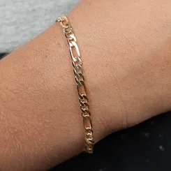 Pulseira Masculina Infantil 3x1 Banhada a Ouro 18k