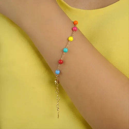 Pulseira Infantil Bolinhas Coloridas