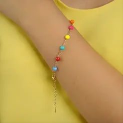 Pulseira Infantil Bolinhas Coloridas