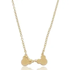 Colar Rostinho Minnie e Mickey Banhado a Ouro 18 k