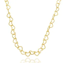 Colar Chocker Corrente Coração Banhado a Ouro 18 k