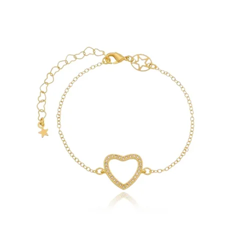 Pulseira Coração Vazado Zircônias