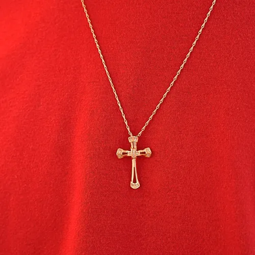 Pingente Crucifixo Detalhes Zircônias