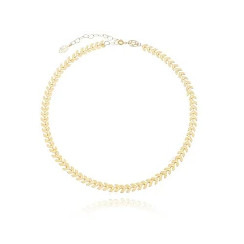 Colar Choker Folhinhas Banhado a Ouro 18 k