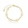Pulseira Corrente Dupla com Cristais Intercalados Banhado a Ouro 18k