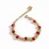 Pulseira Corrente Dupla com Cristais Intercalados Banhado a Ouro 18k