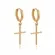 Argola Articulada com Pingente de Cruz Lisa  Banhada a Ouro 18K
