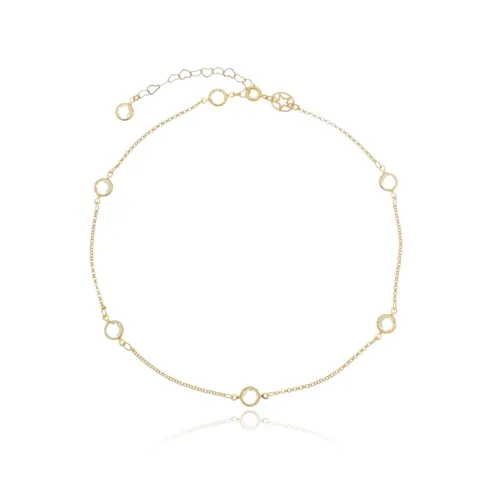 Colar Choker com Cristais Intercalados Banhado a Ouro 18k  – Brilho e Sofisticação